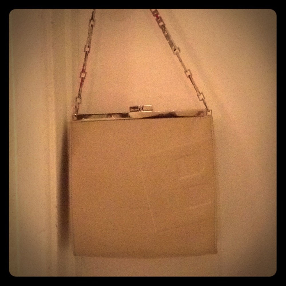 Bally beige evening leather bag